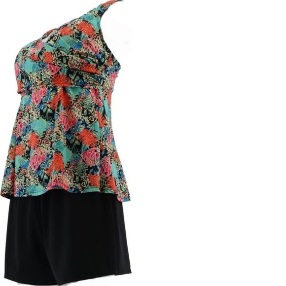 Fit 4 U Size 12 Wide Strap Tankini Top and Shorts NEW - Picture 3 of 3